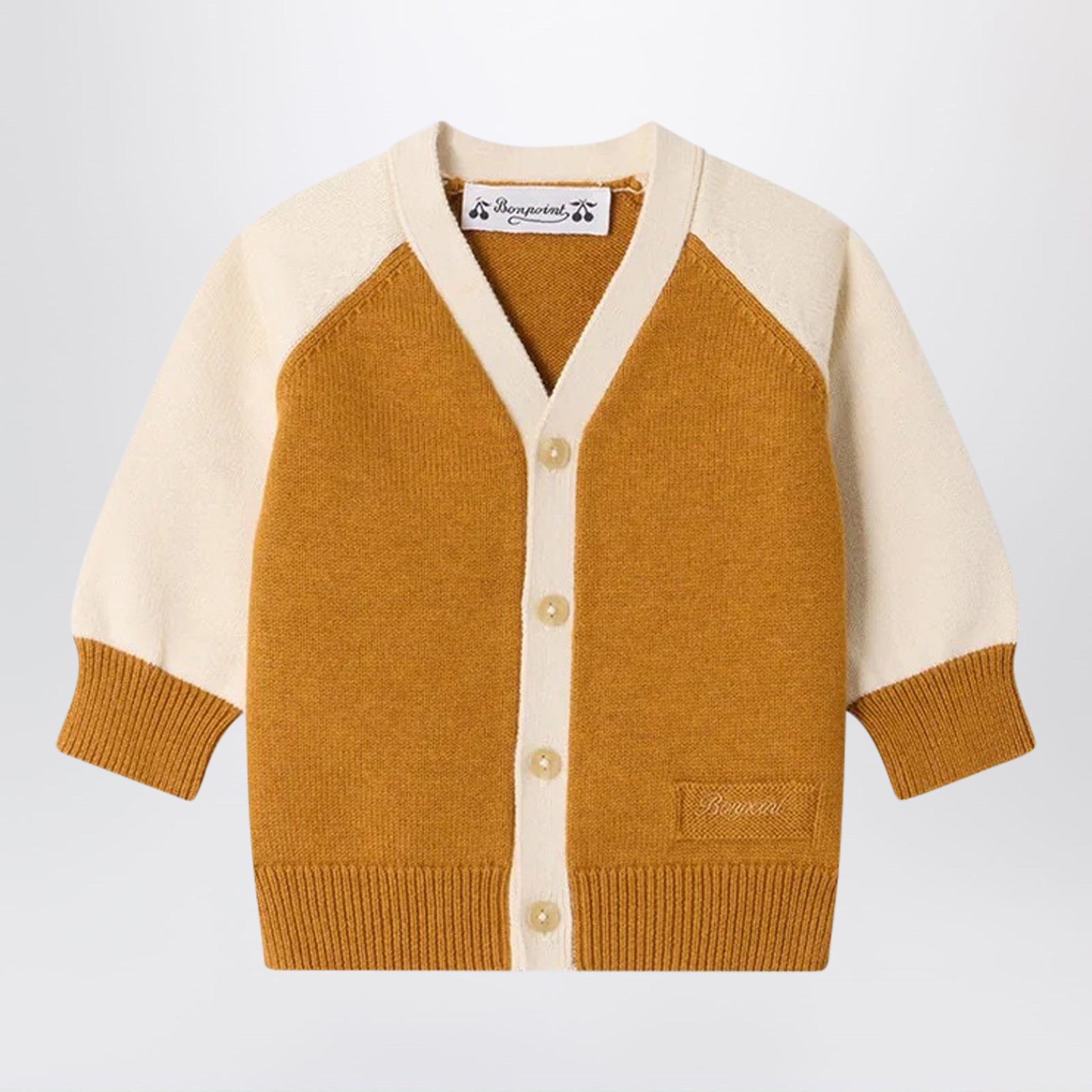 Cardigan Marin in cotone e cashmere ocra