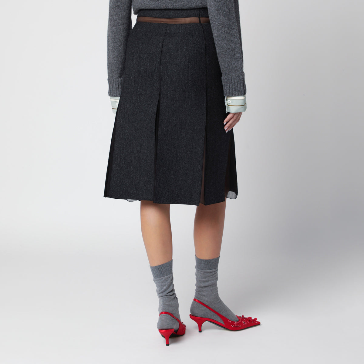 Jupe gris ardoise en laine double