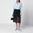 Black midi skirt in cotton organdy