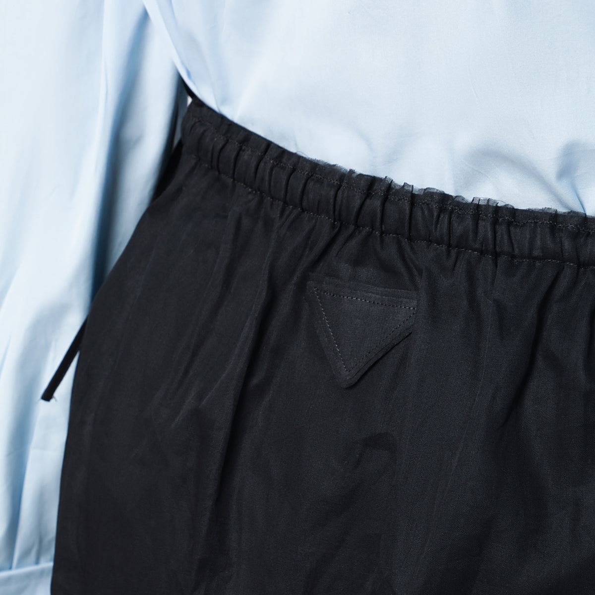 Black midi skirt in cotton organdy