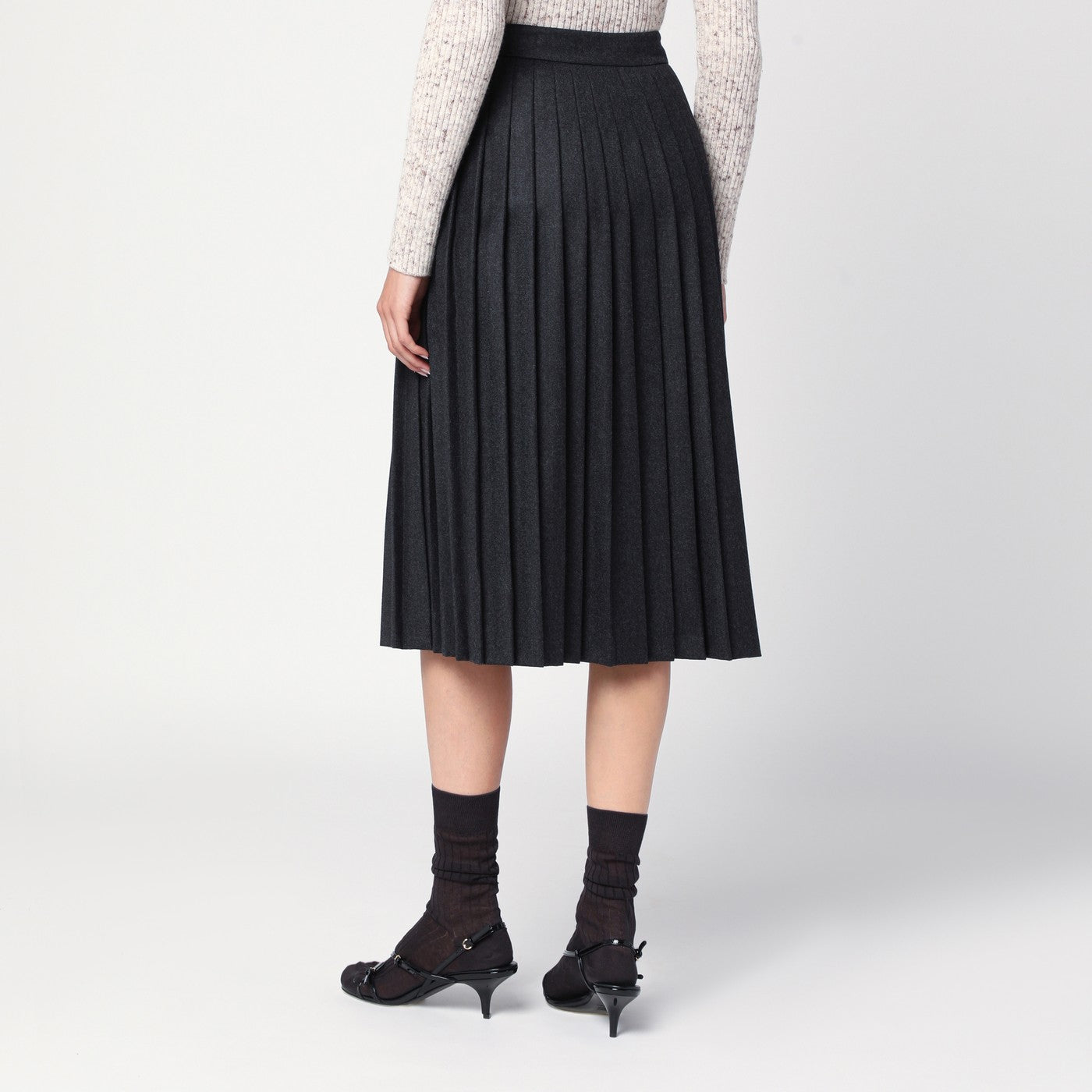 Prada Grey pleated wool skirt | TheDoubleF