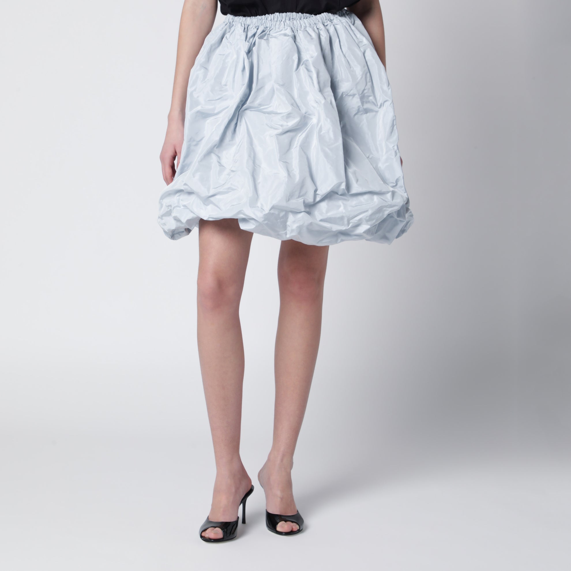 Light grey technical taffeta skirt