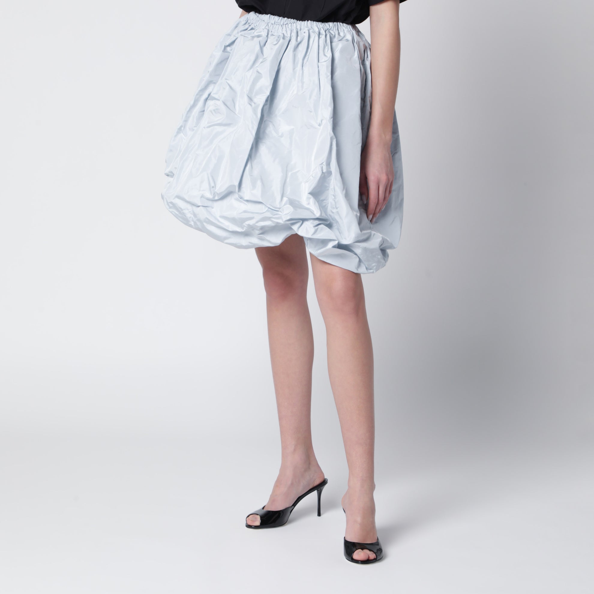 Light grey technical taffeta skirt
