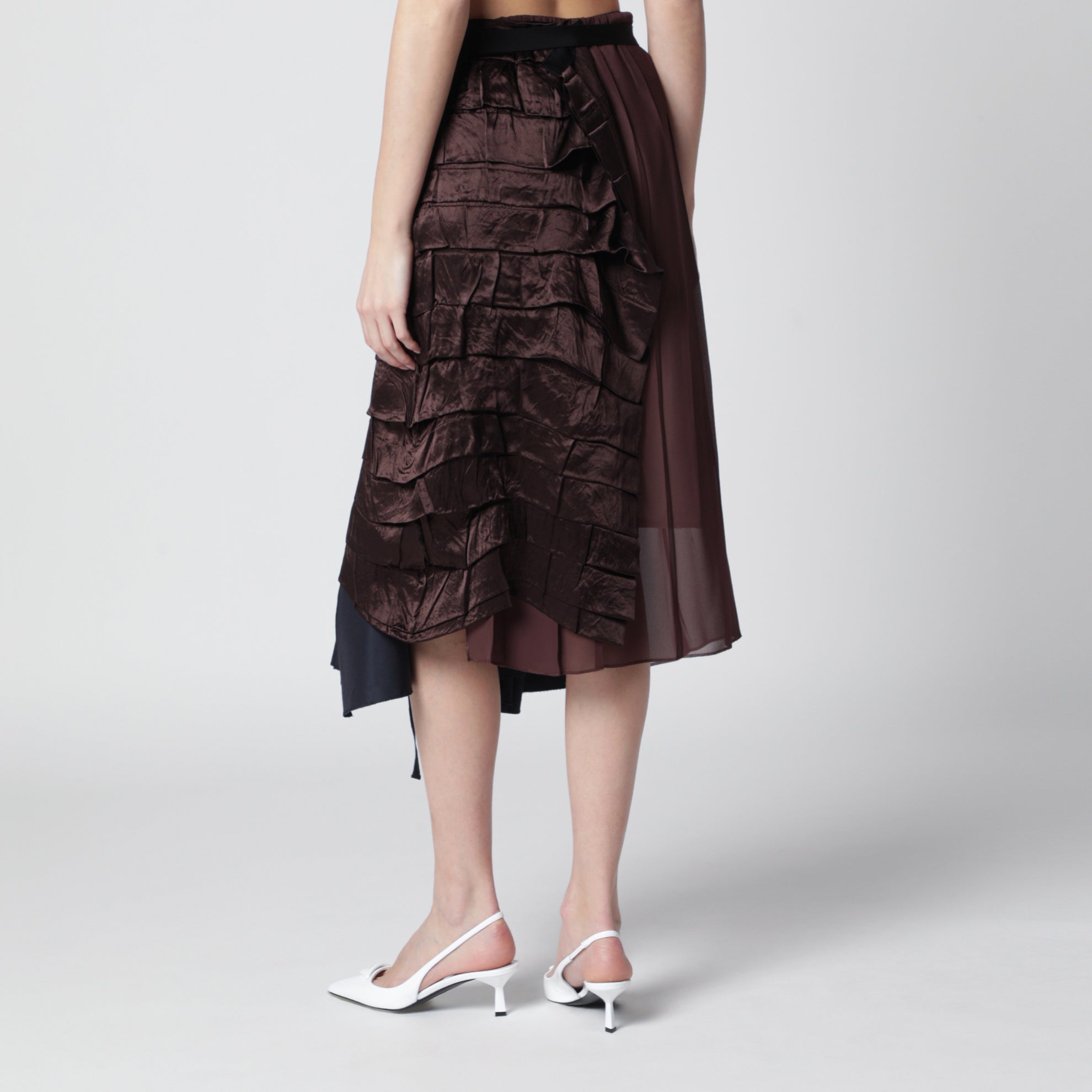 Gonna patchwork in faille blu