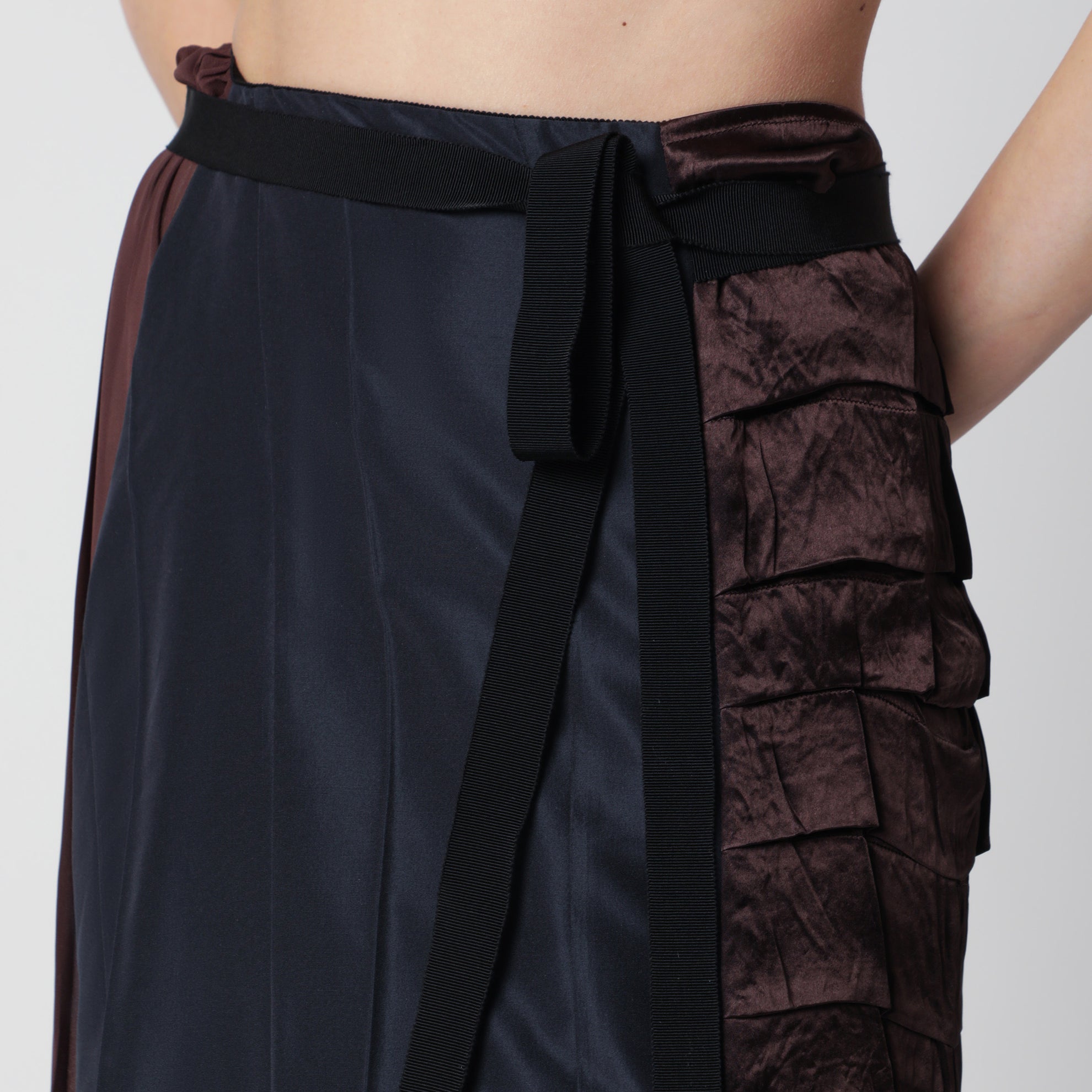 Gonna patchwork in faille blu