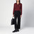 Black gabardine trousers with belt