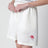 White embroidered linen Shorts