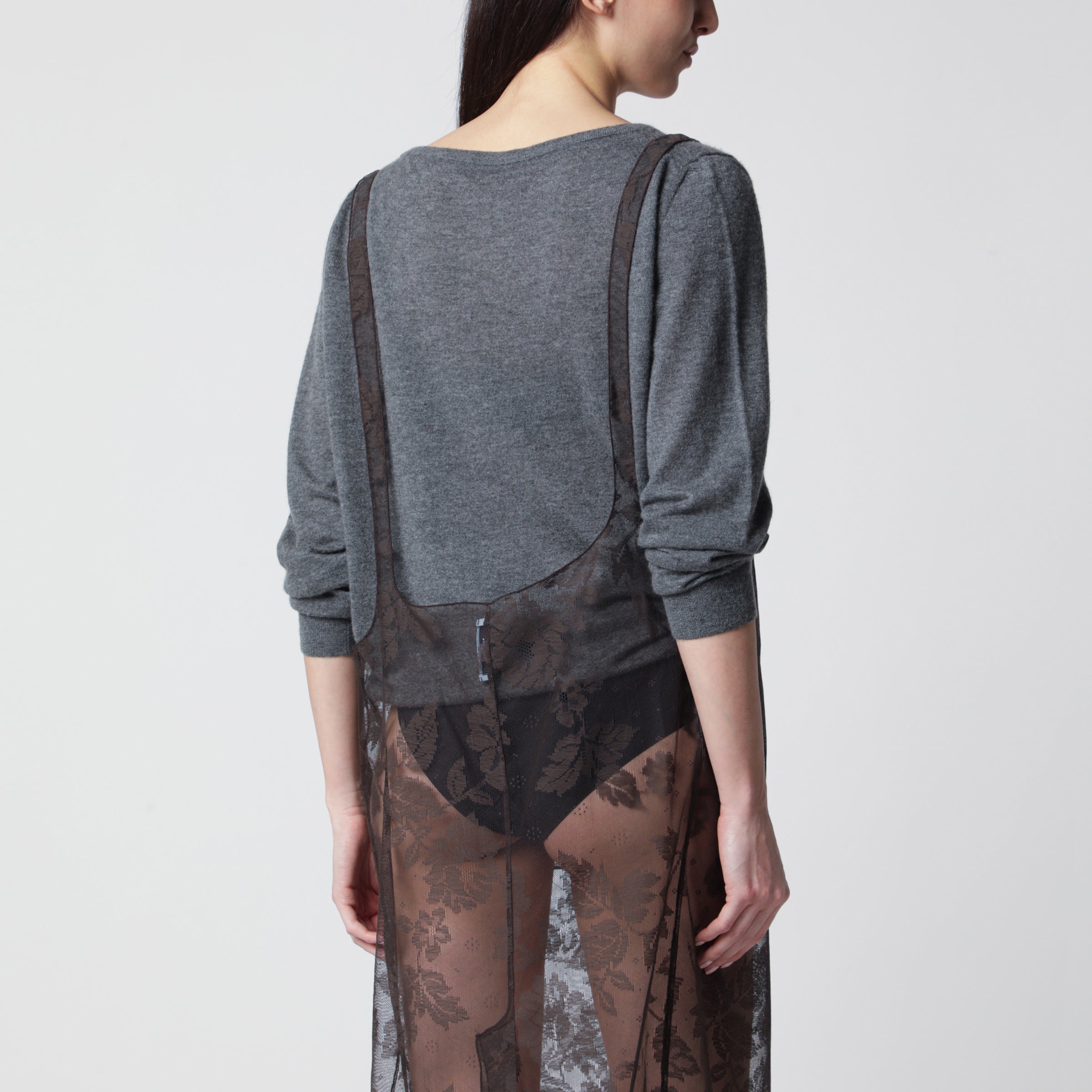Prada V-neck cashmere sweater in grey | TheDoubleF