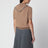 Maglia color cammello in cashmere con sciarpa gioiello