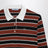 Polo en soie à rayures rouille/noir