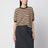 Pull rayé bleu/ naturel en cachemire