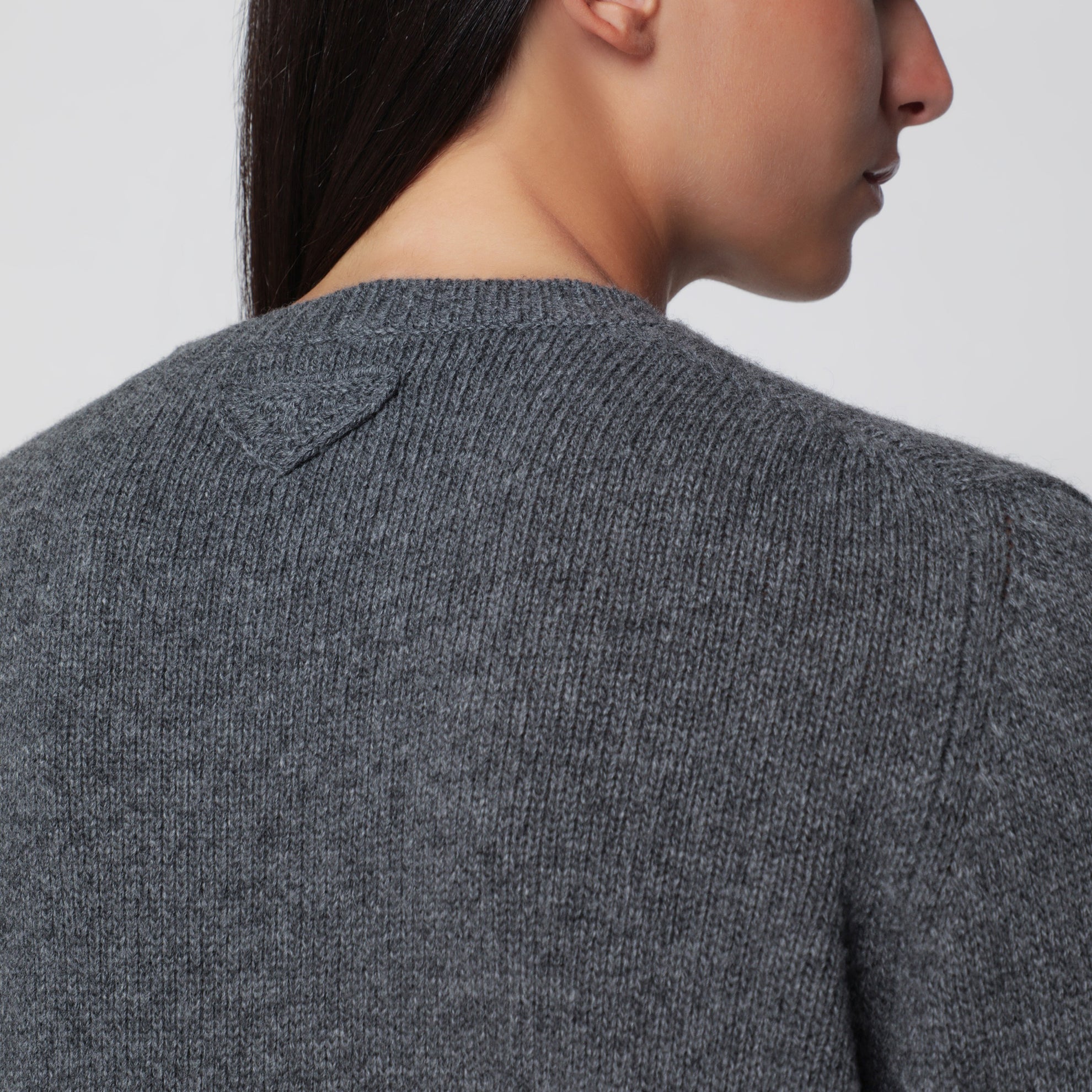 Pull gris ardoise en laine et cachemire