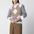 Grauer Kaschmirpullover mit Argyle-Muster