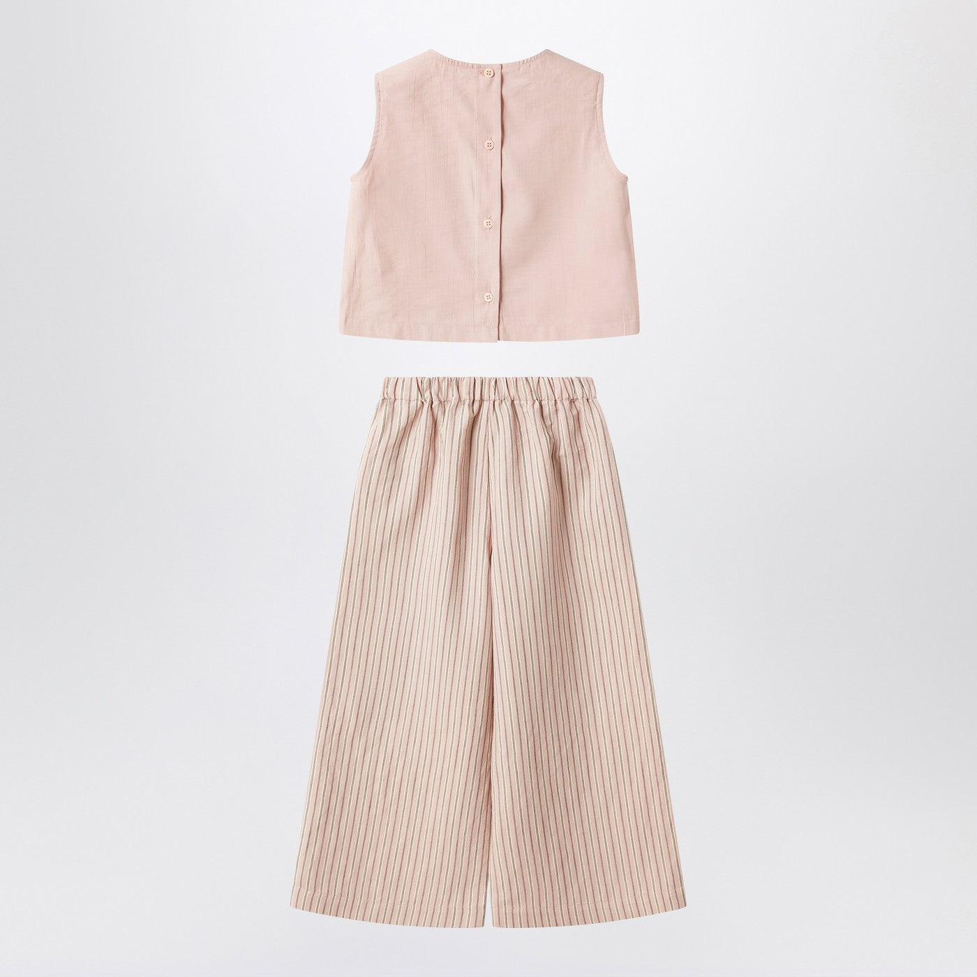 Completo rosa cipria a righe