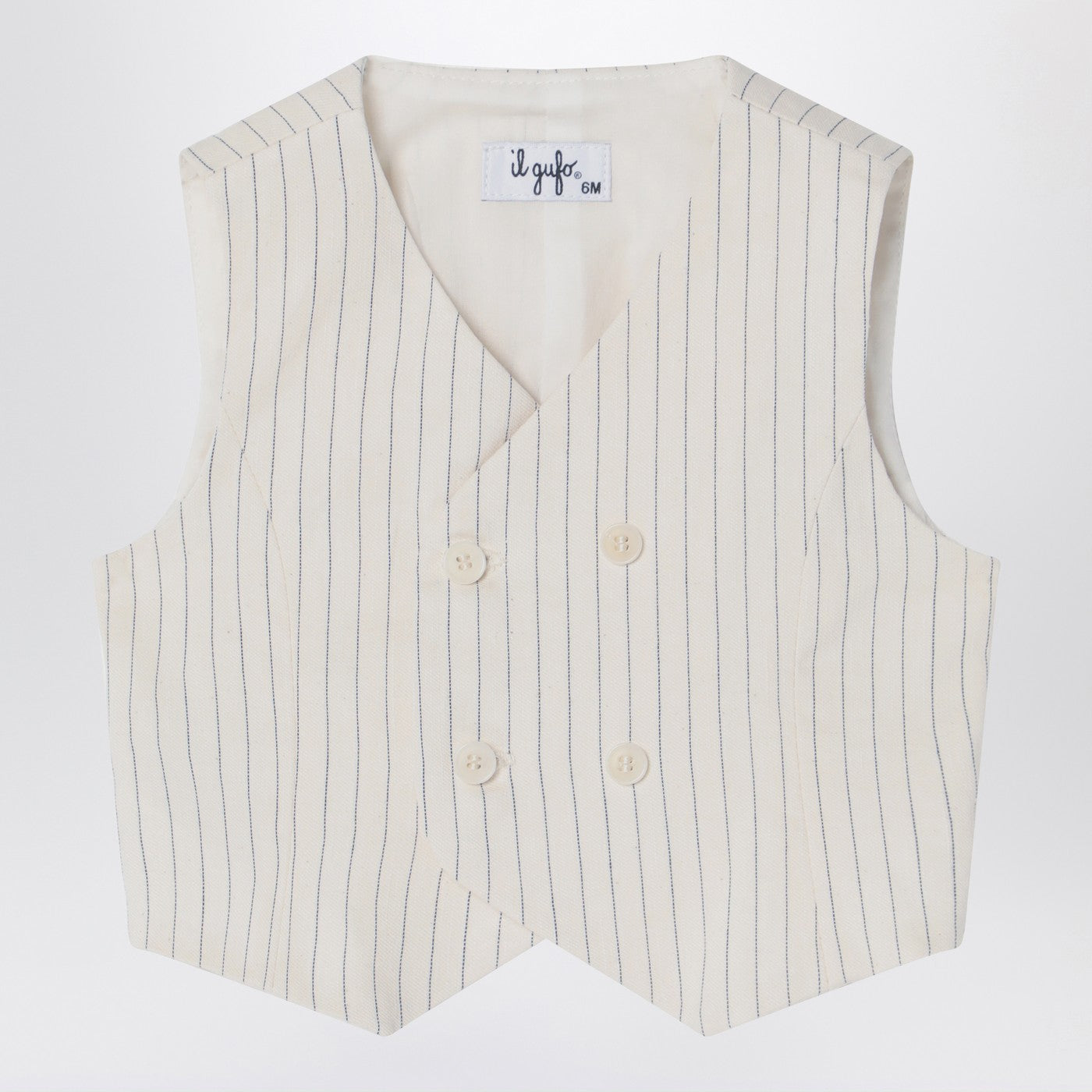 Gilet croisé en coton rayé