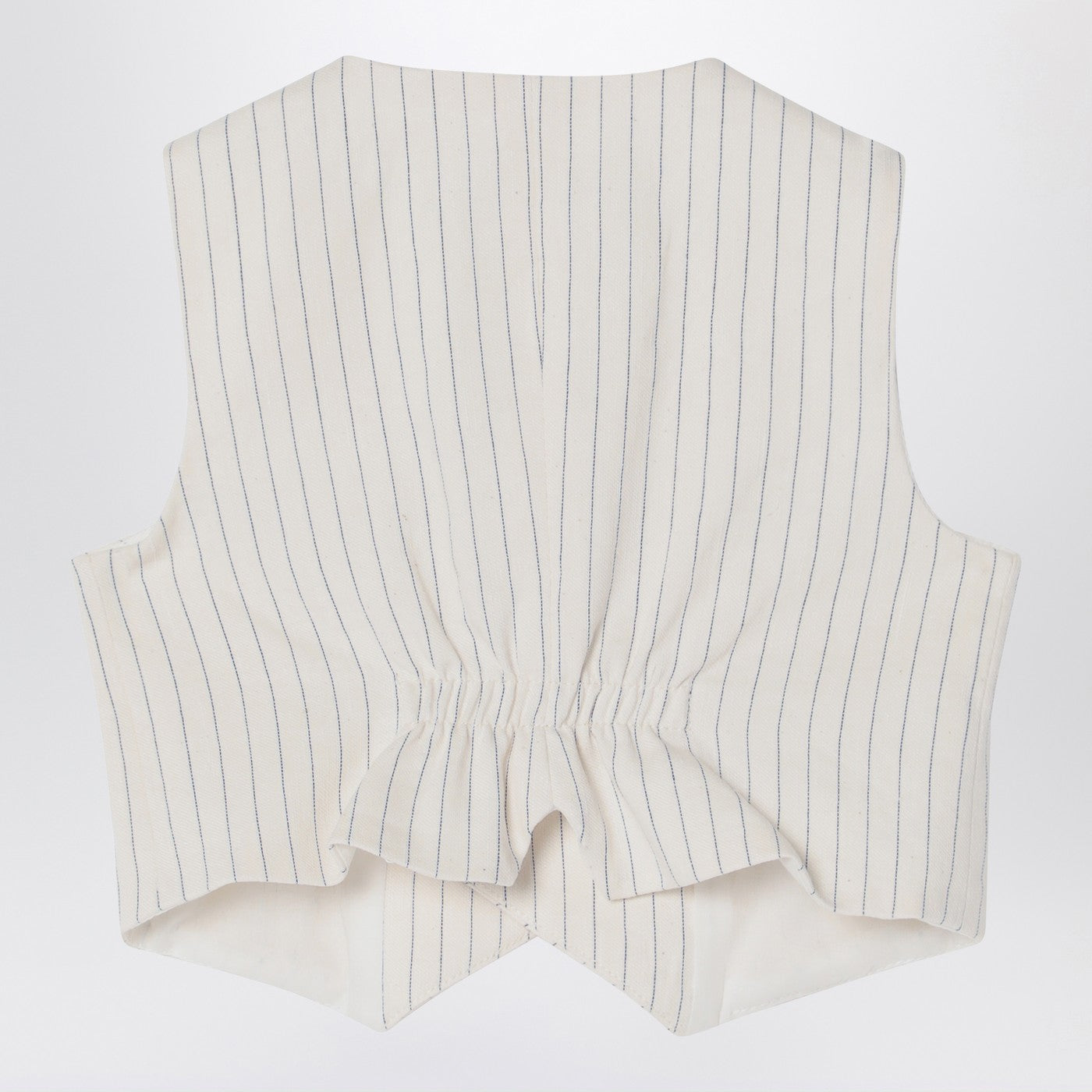 Gilet croisé en coton rayé