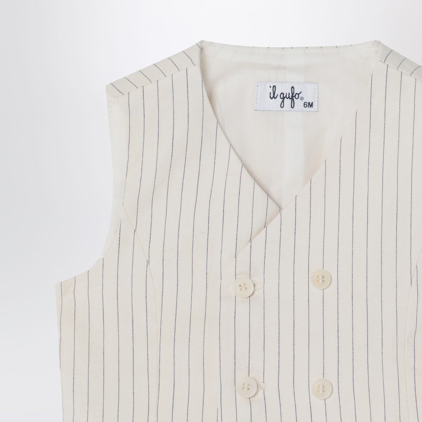 Gilet croisé en coton rayé