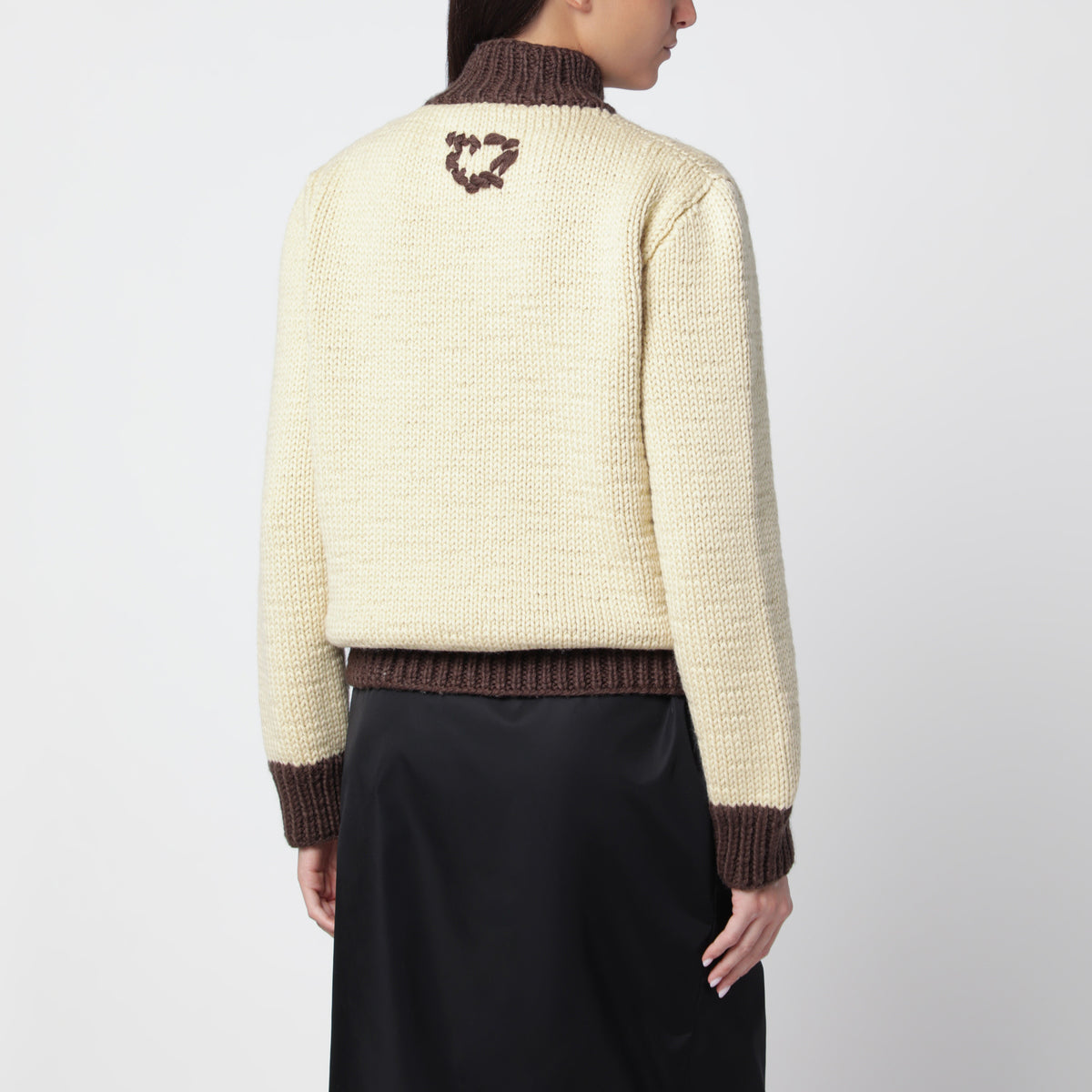 Corda/Cacao zip-up wool cardigan