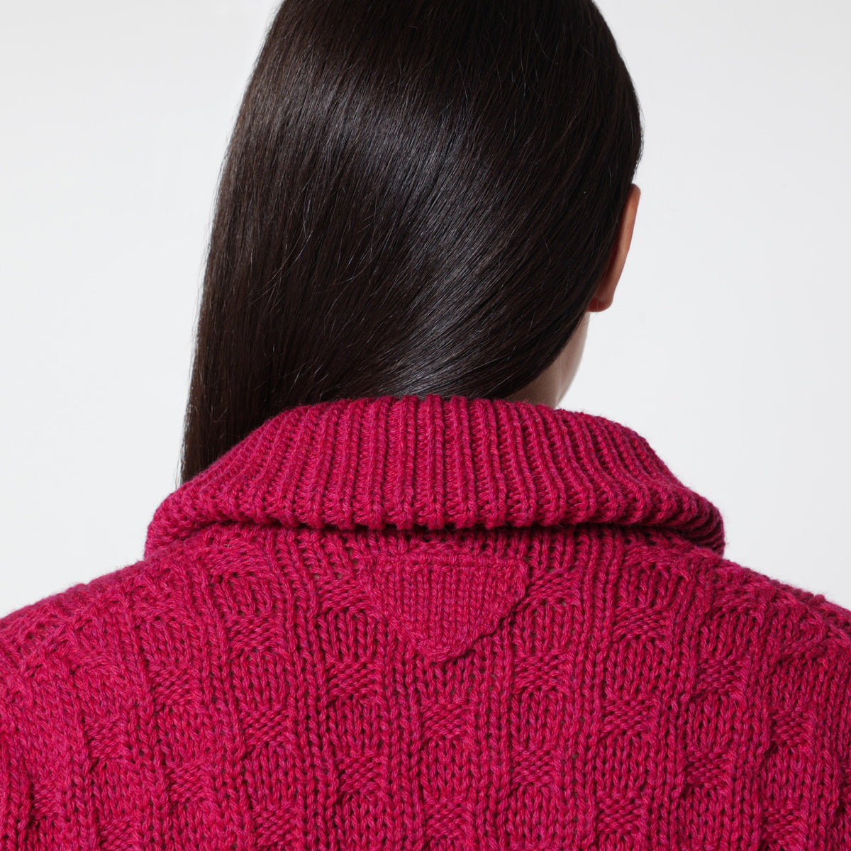 Cardigan en laine vierge framboise