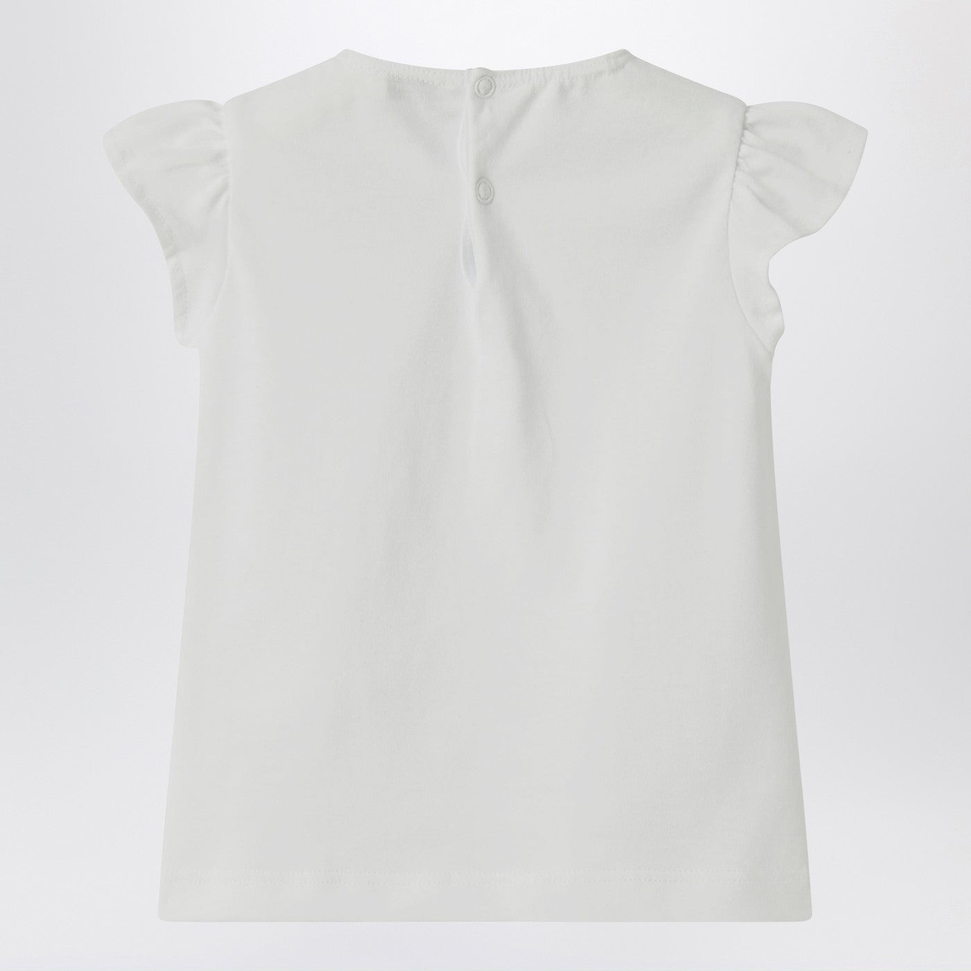 Weißes T-Shirt mit Rüschenärmeln