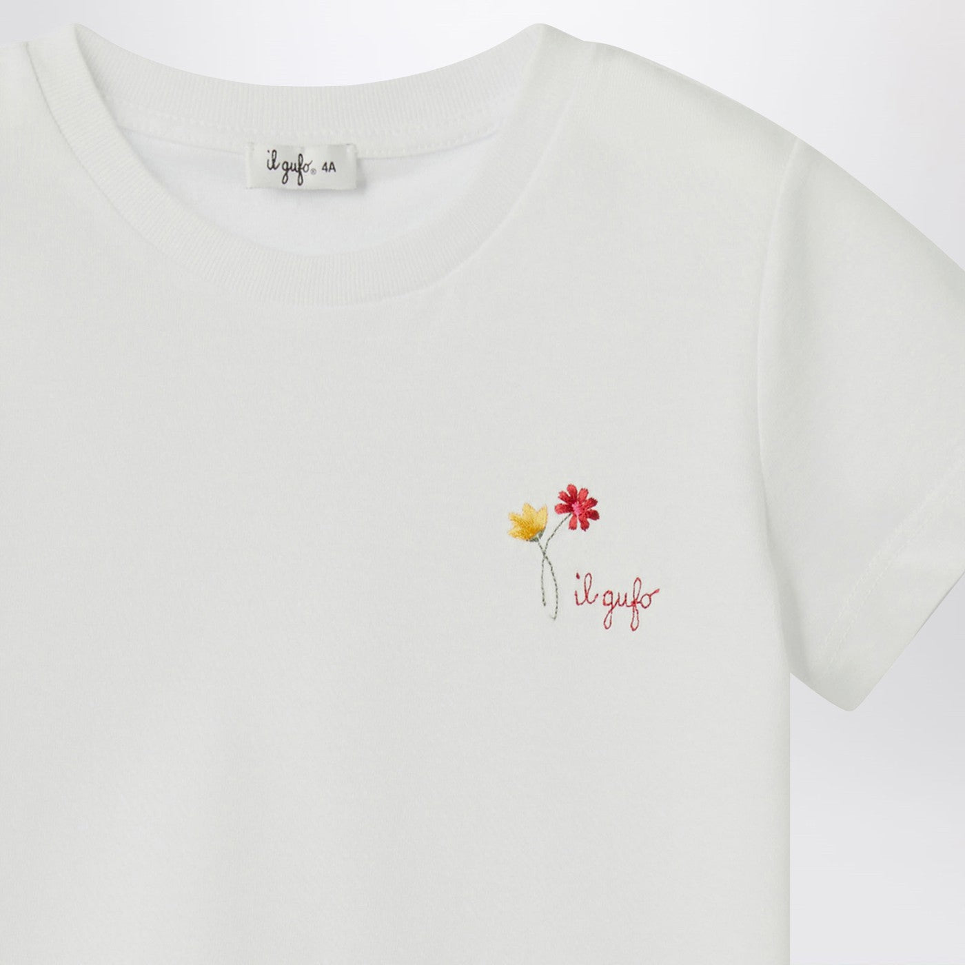 White T-shirt with embroidered logo