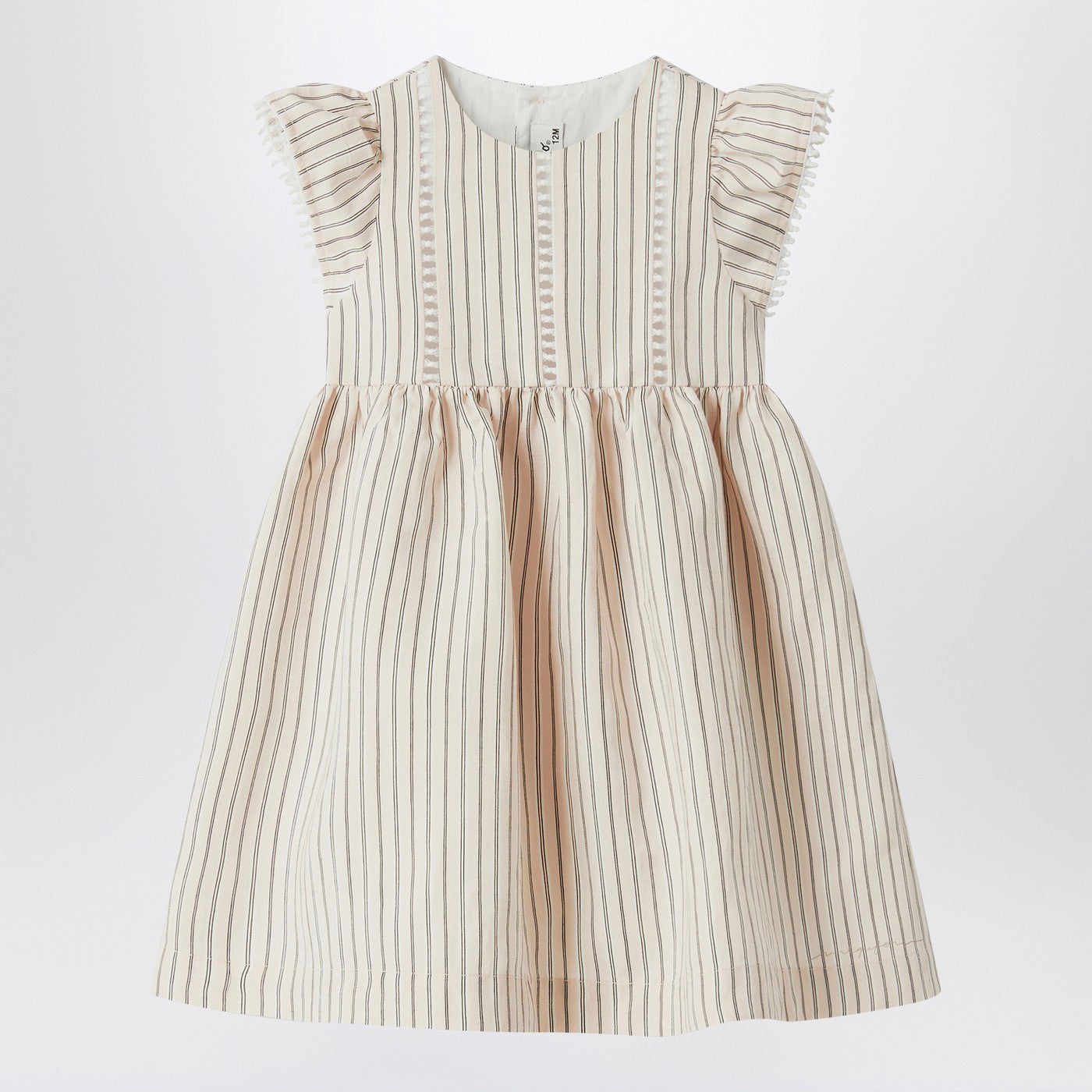 Kleid mit Rüschen und feinen Streifen