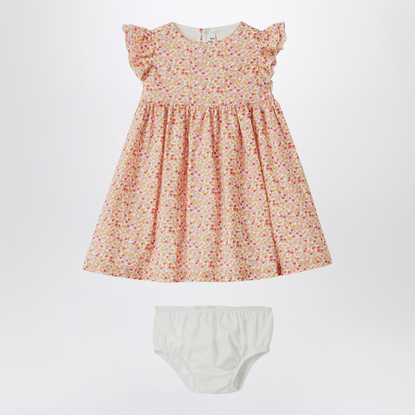 Apricot dress with culotte in Liberty fabric