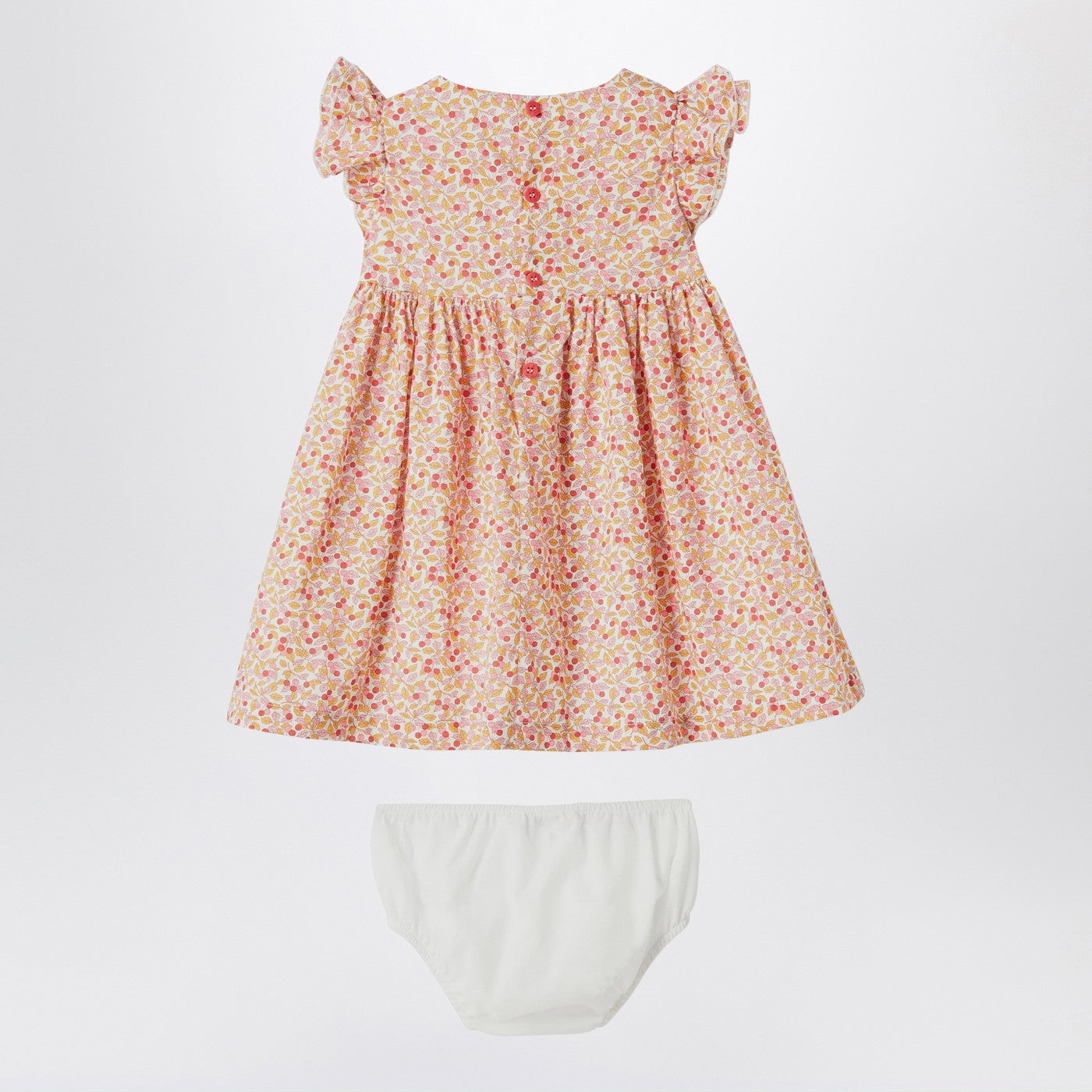 Apricot dress with culotte in Liberty fabric