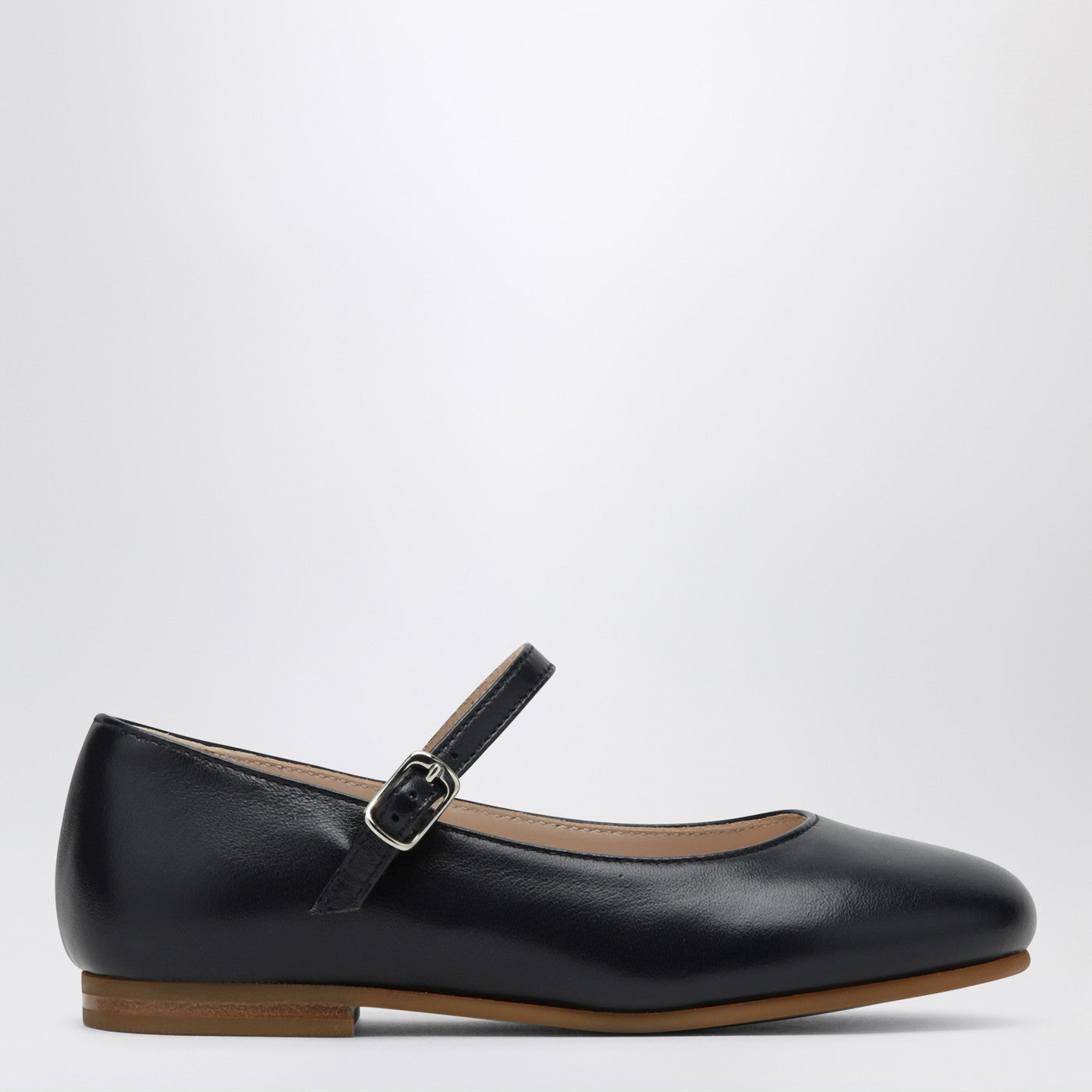 Ballerine blu in pelle con cinturino