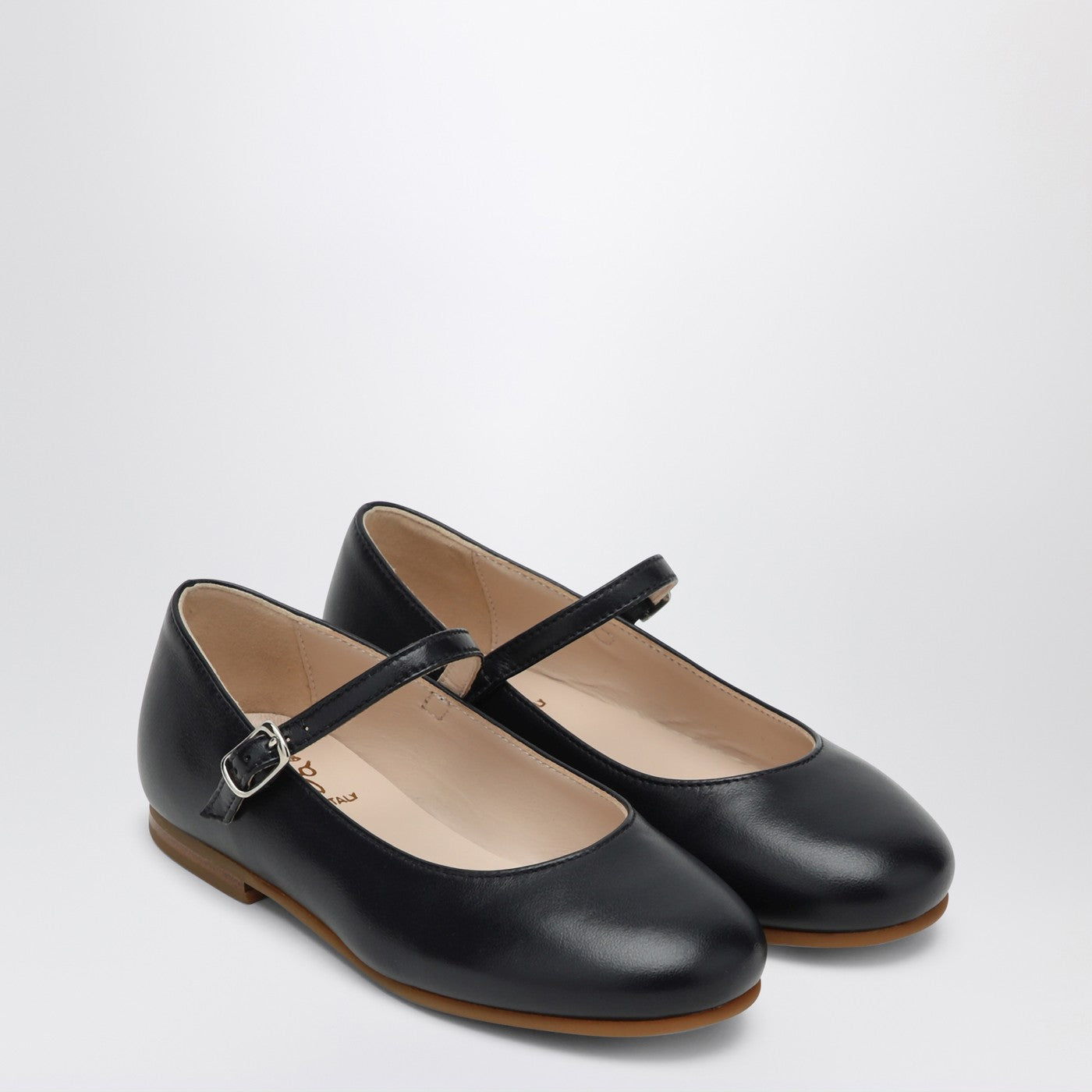 Ballerine blu in pelle con cinturino