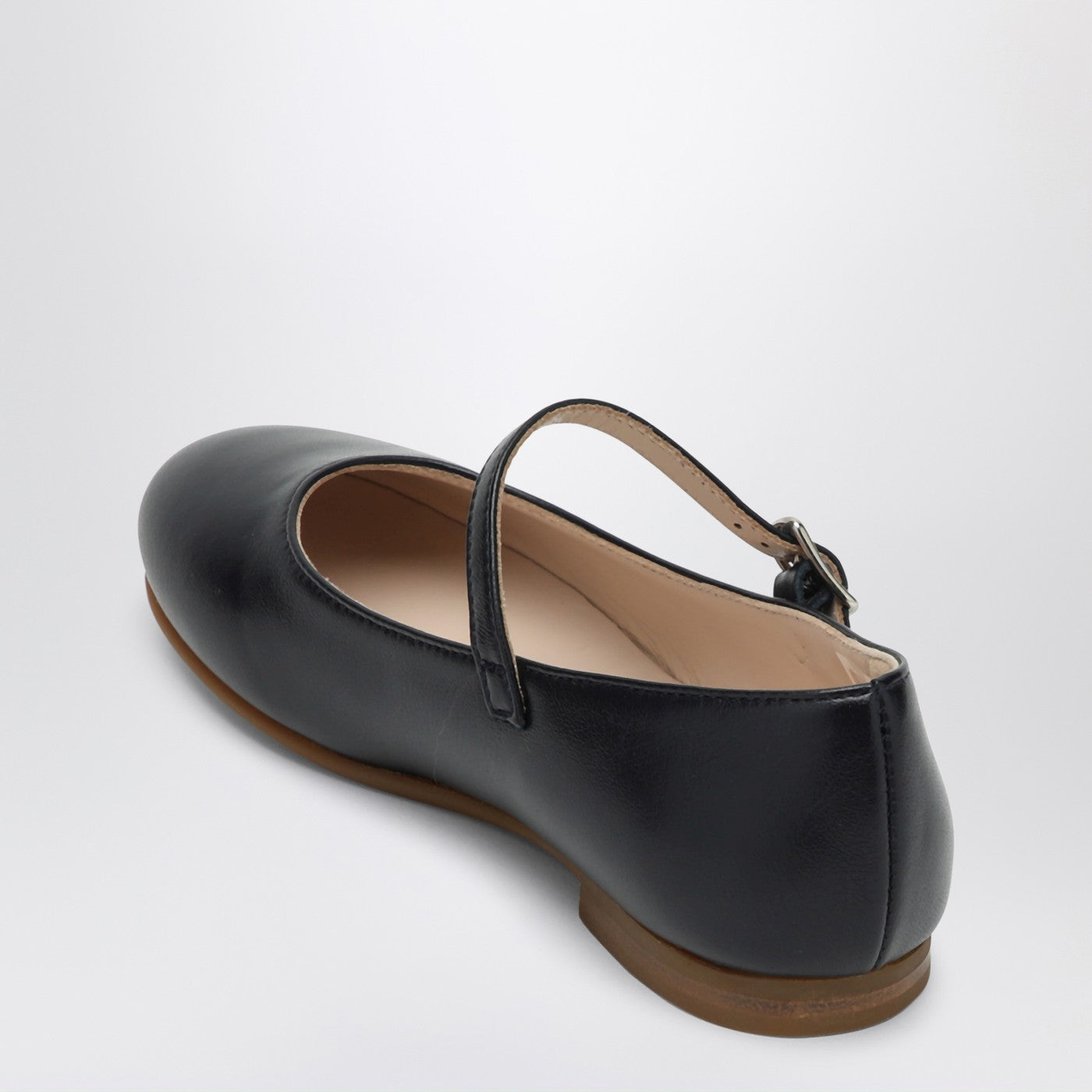 Ballerine blu in pelle con cinturino
