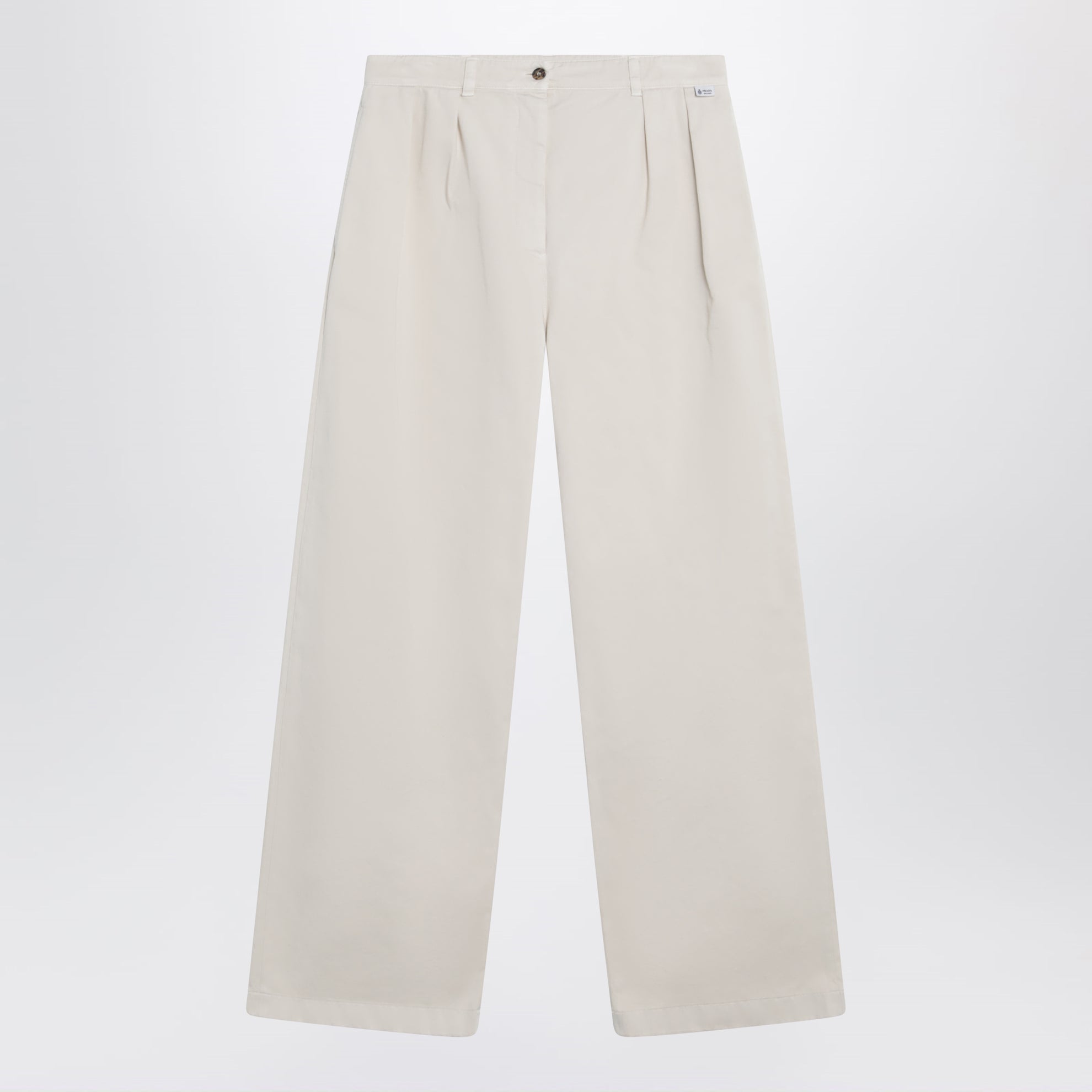 Sand-colored trousers in gabardine