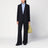 Blue wool wide trousers