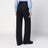 Blue wool wide trousers