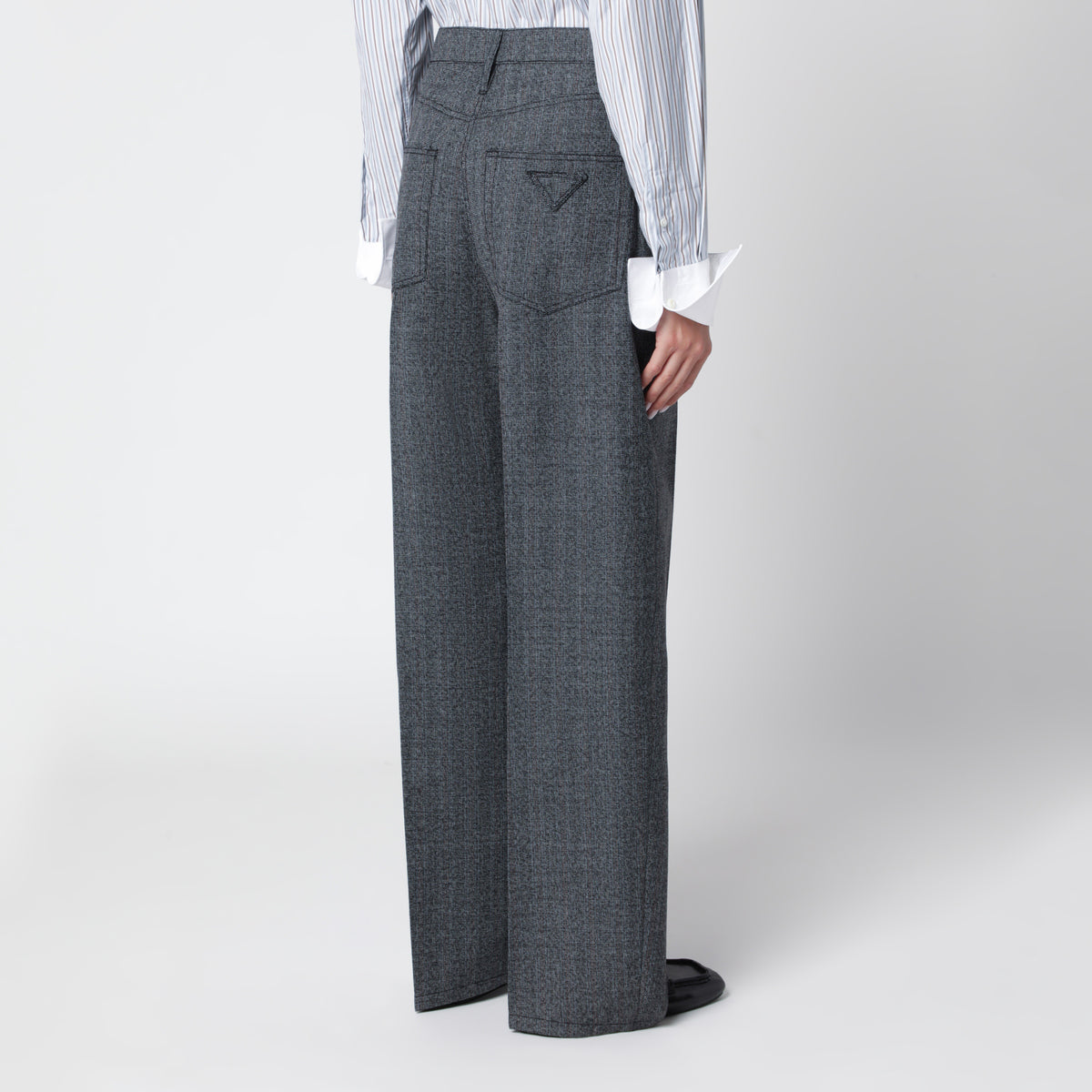 Pantaloni sartoriali neri/grigi in lana