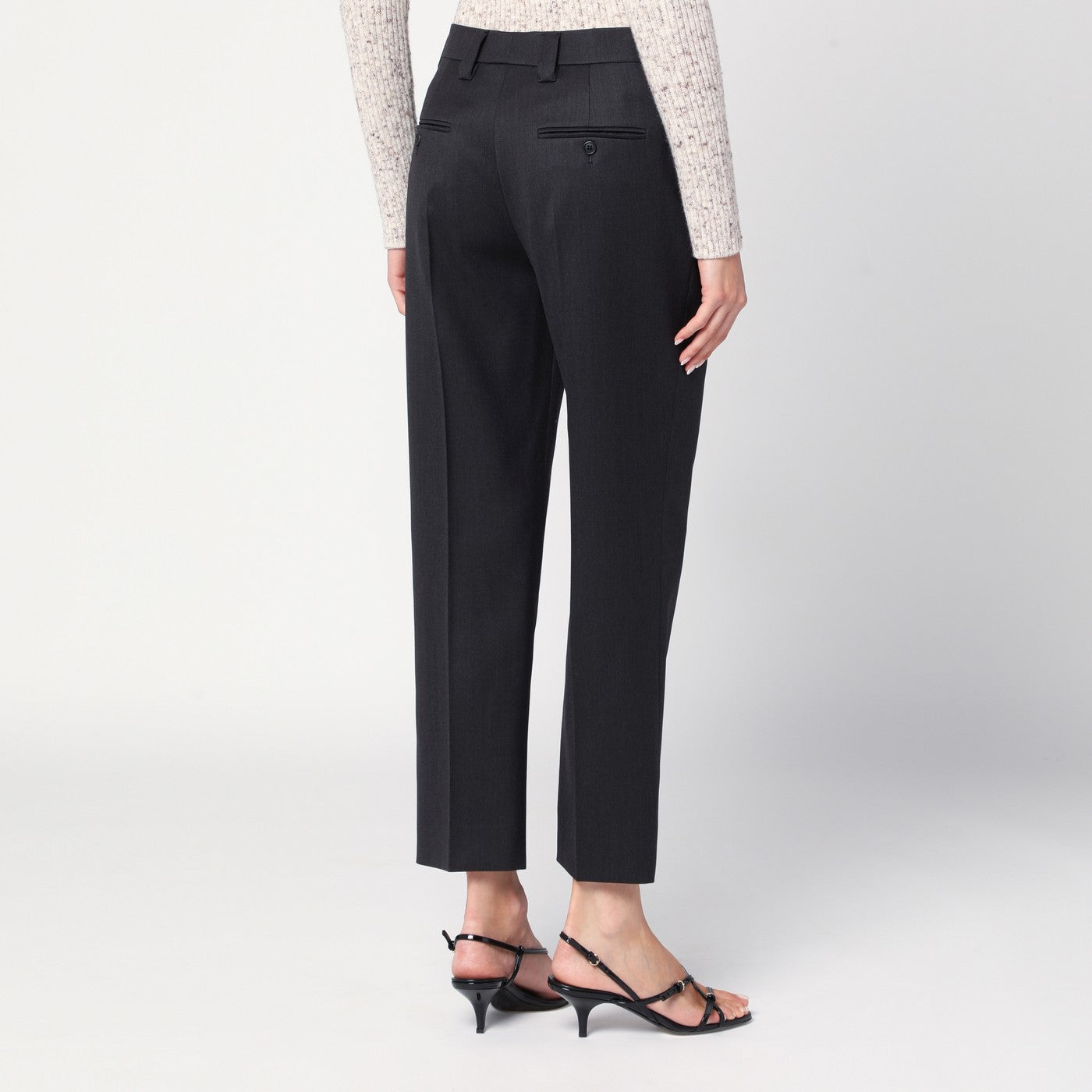 Pantalon en laine gris anthracite