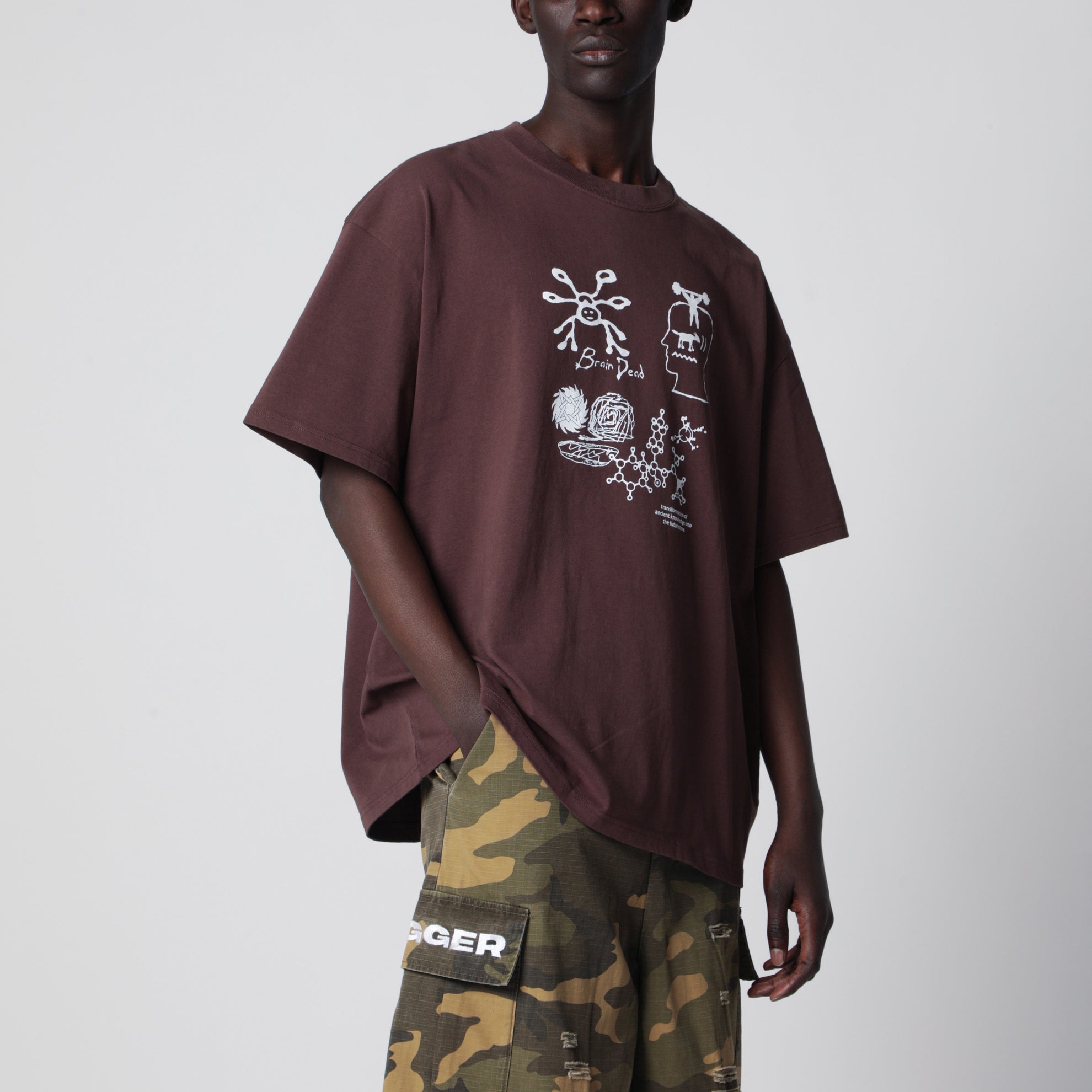T-shirt en coton avec imprimés logo
