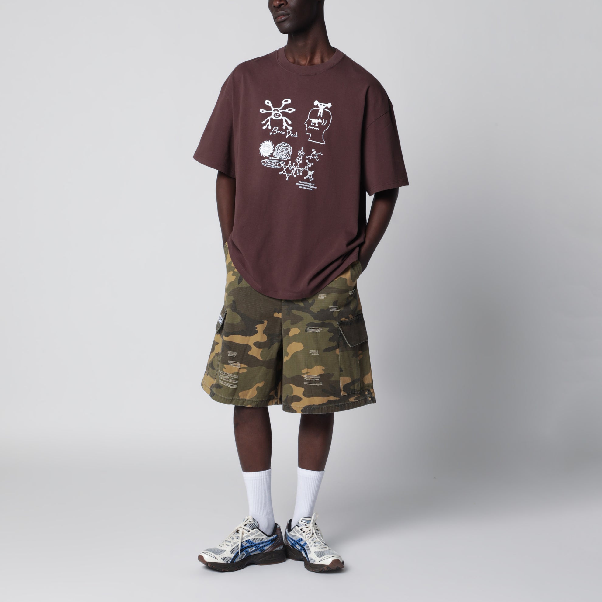 T-shirt en coton avec imprimés logo