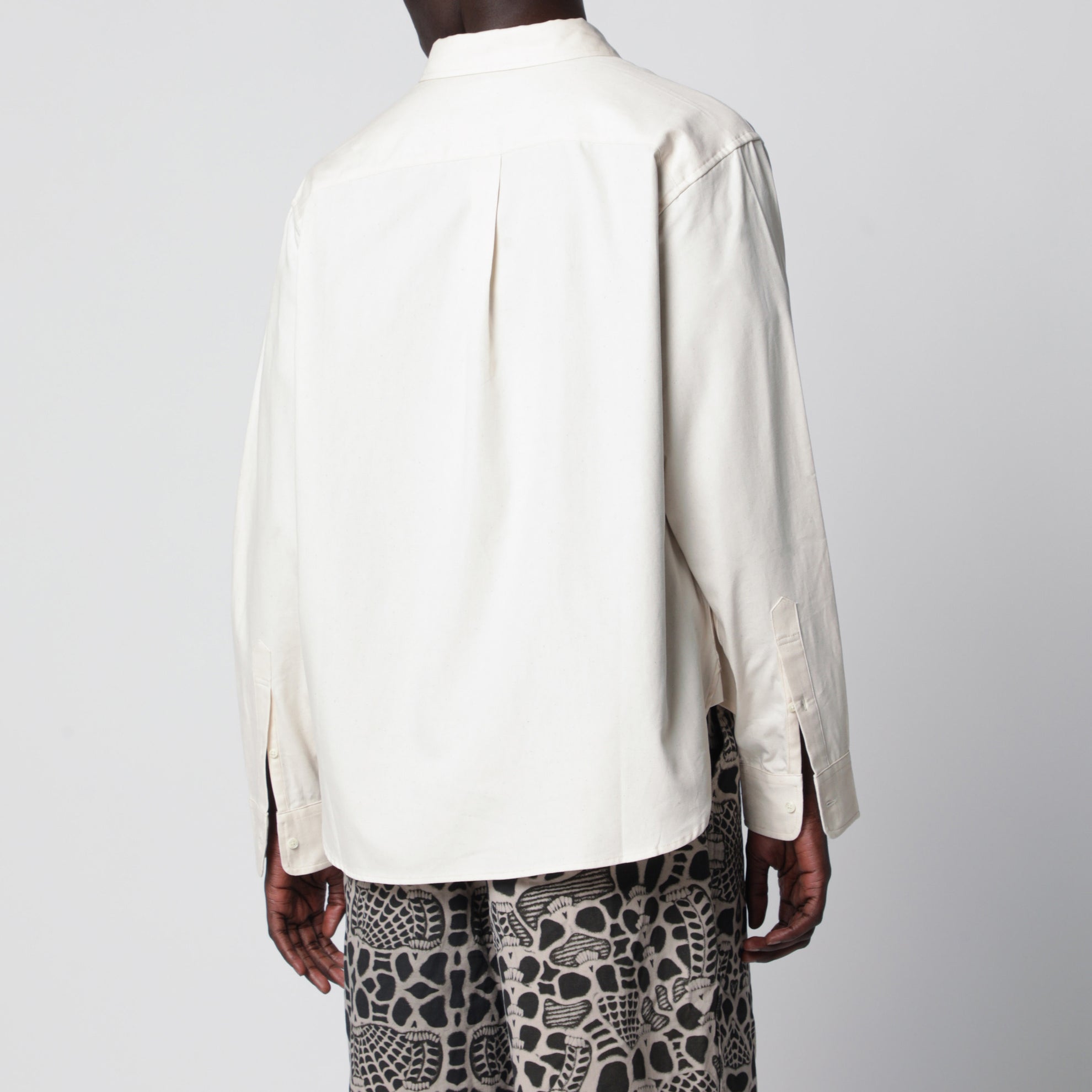Ivory button-down cotton shirt