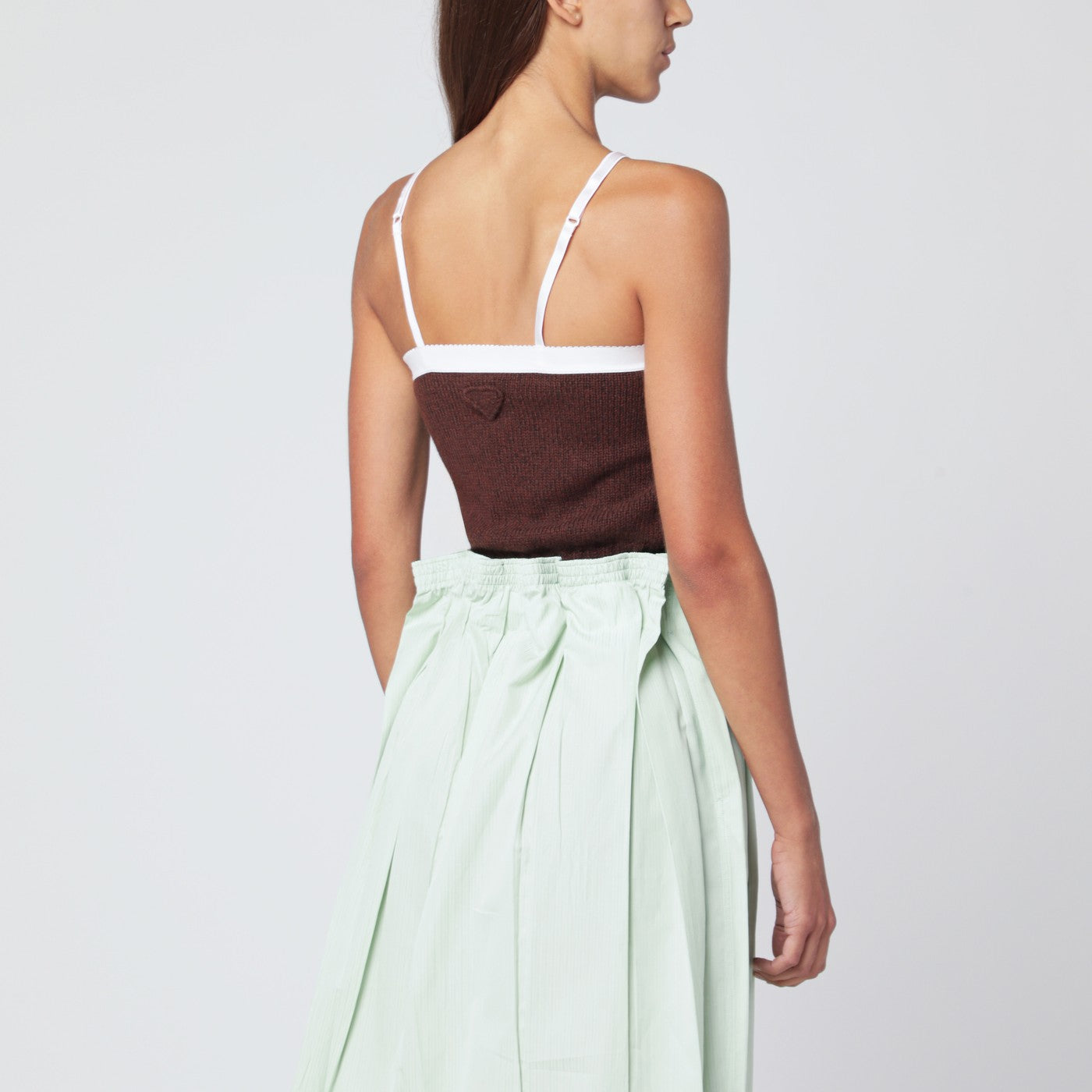 Top in lana e cashmere marrone