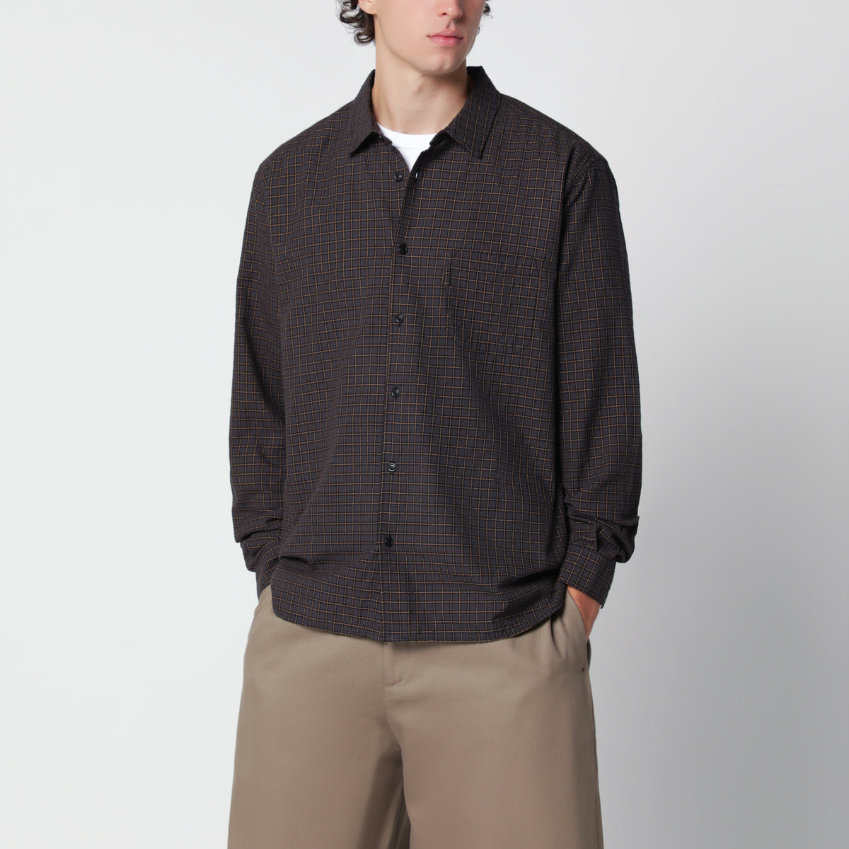 Camicia con motivo a quadretti in cotone
