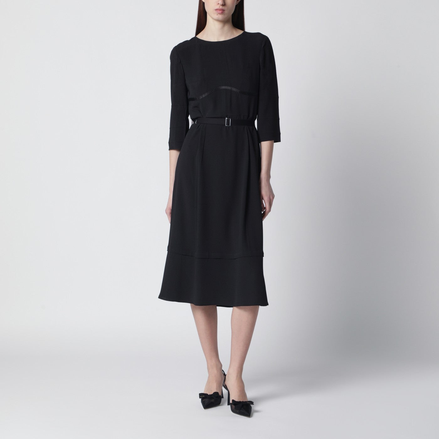 prada classic black dress Prada Black Strappy Short Dress Prada