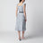Floral-print pongee dress in light blue