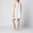 Short embroidered dress in white slub canvas