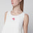Short embroidered dress in white slub canvas