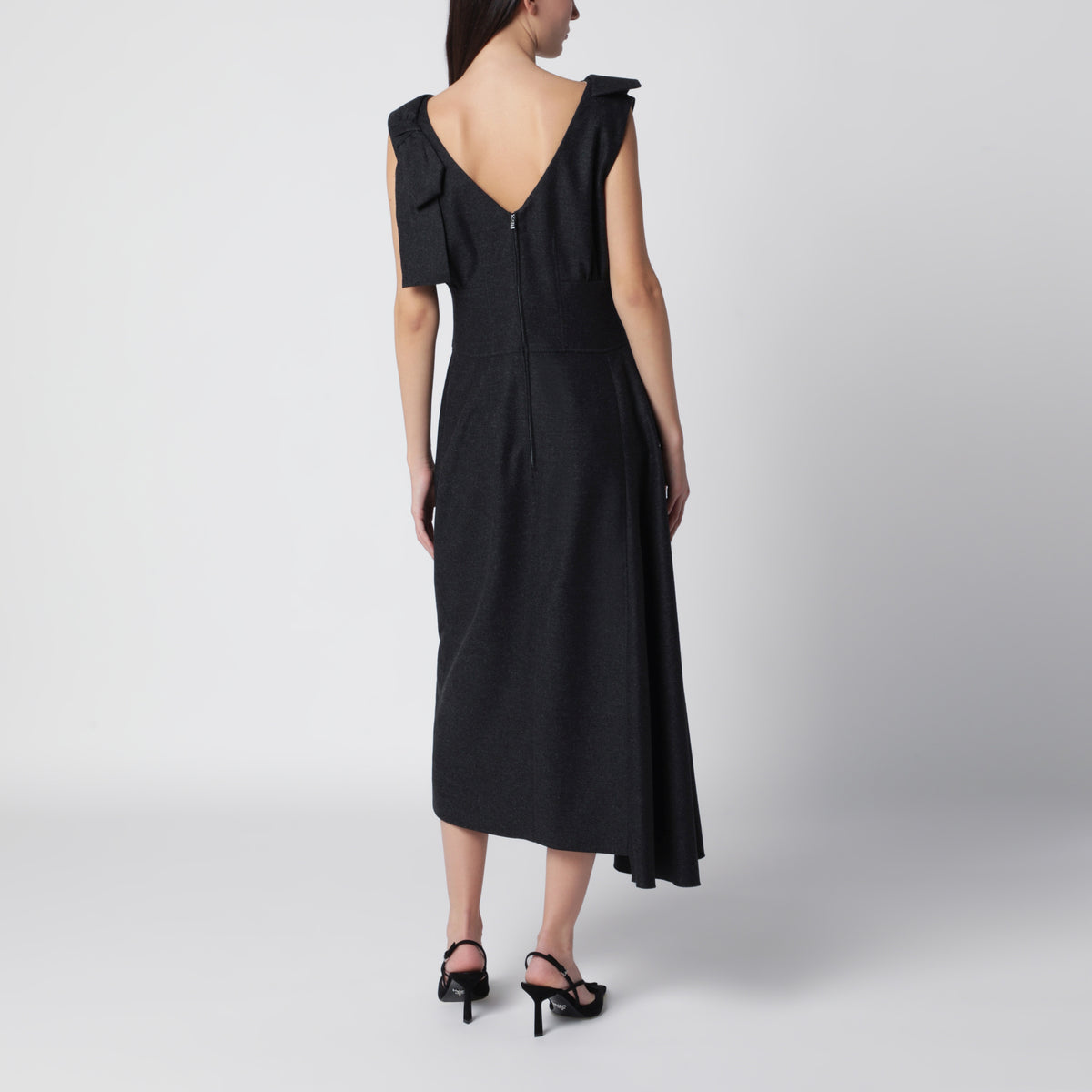 Asymmetric Antracite Re-Wool dress