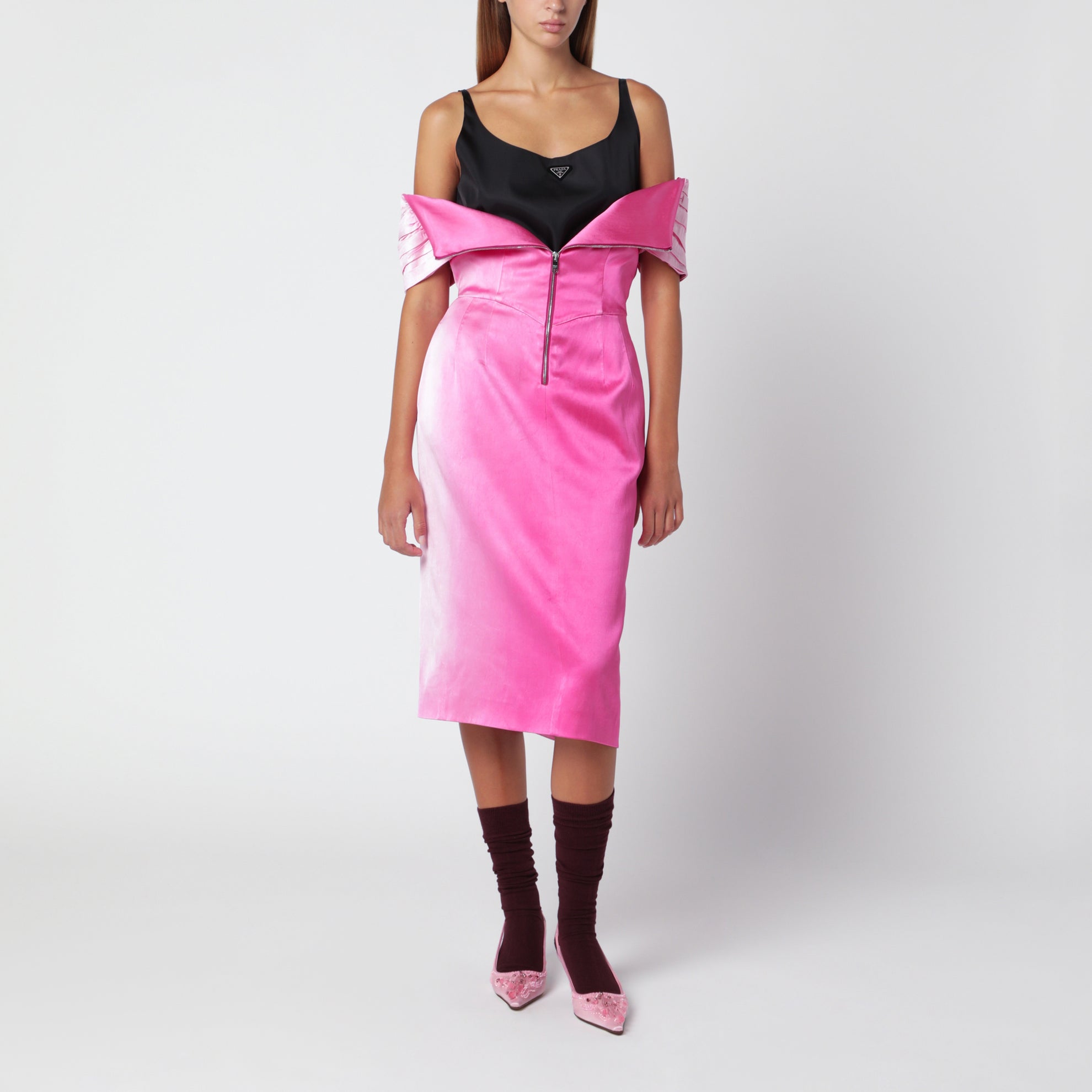Fuchsia washed duchesse dress