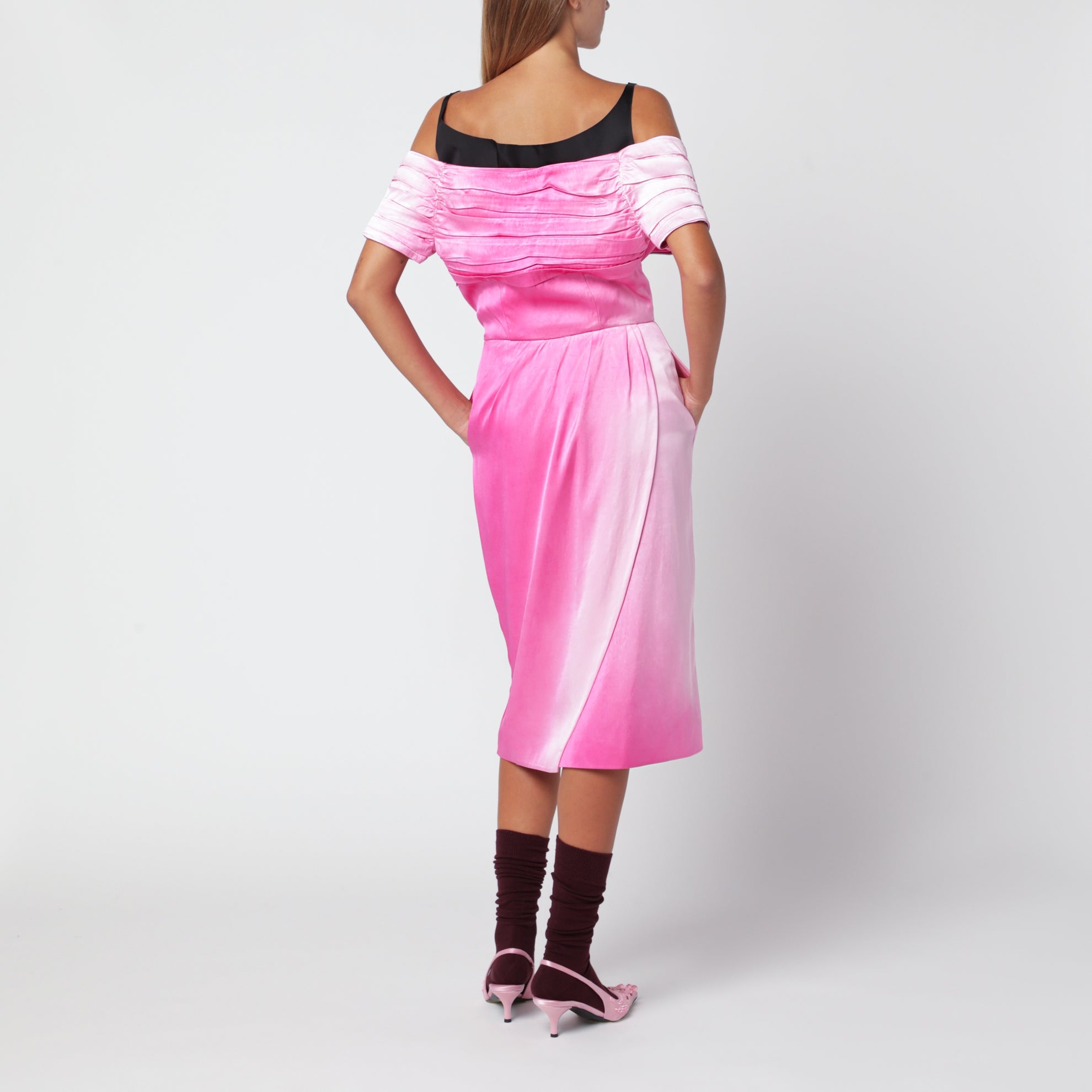 Fuchsia washed duchesse dress