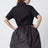 Black poplin short-sleeve shirt