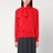 Blusa rossa in seta con sciarpa